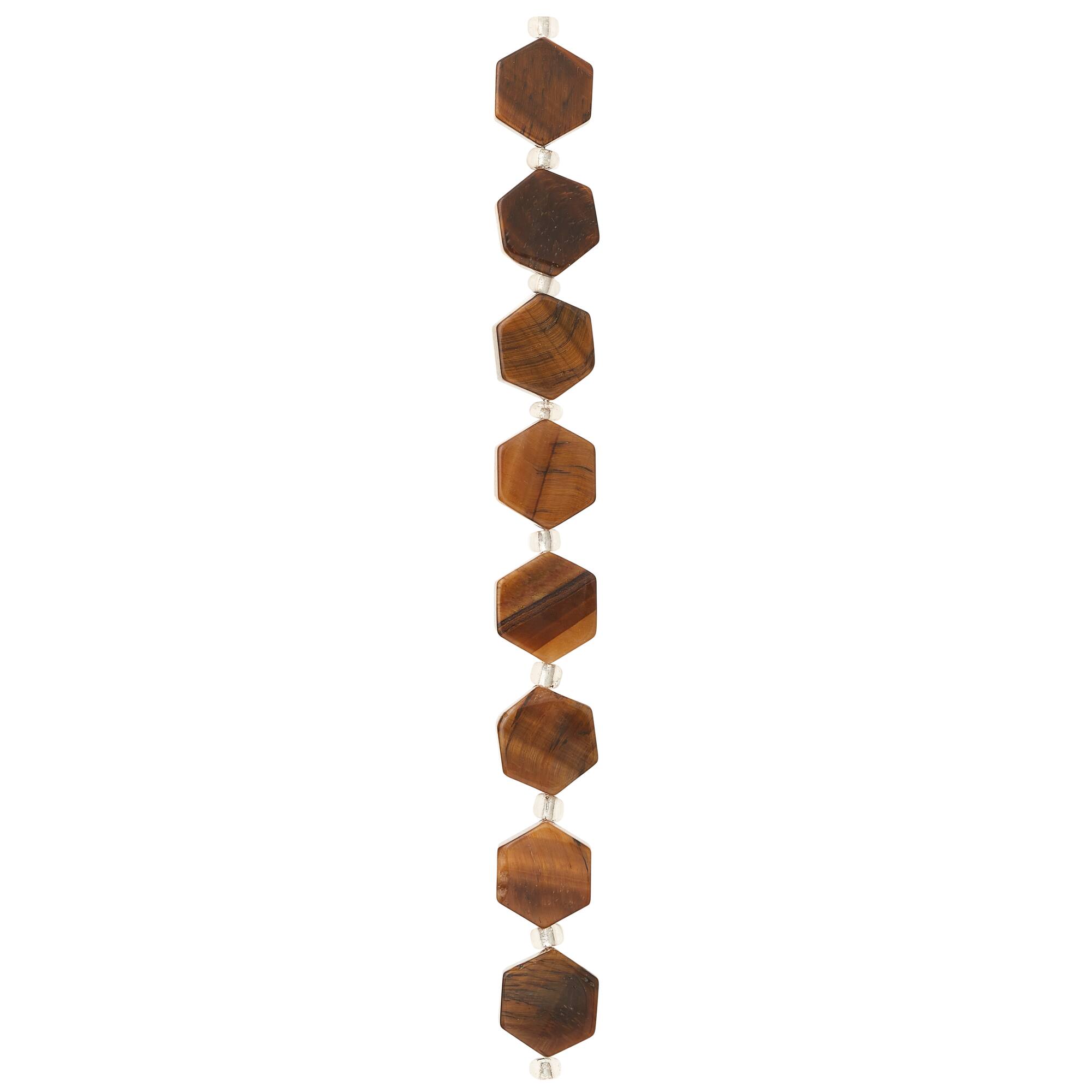 Tigereye Hexagon Beads, 12mm by Bead Landing™